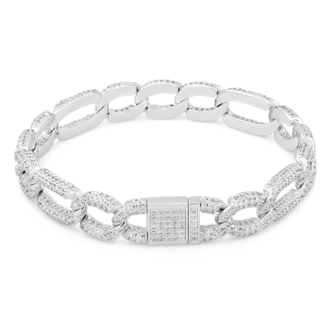 10mm Iced Figaro Bracelet in by King Ice
