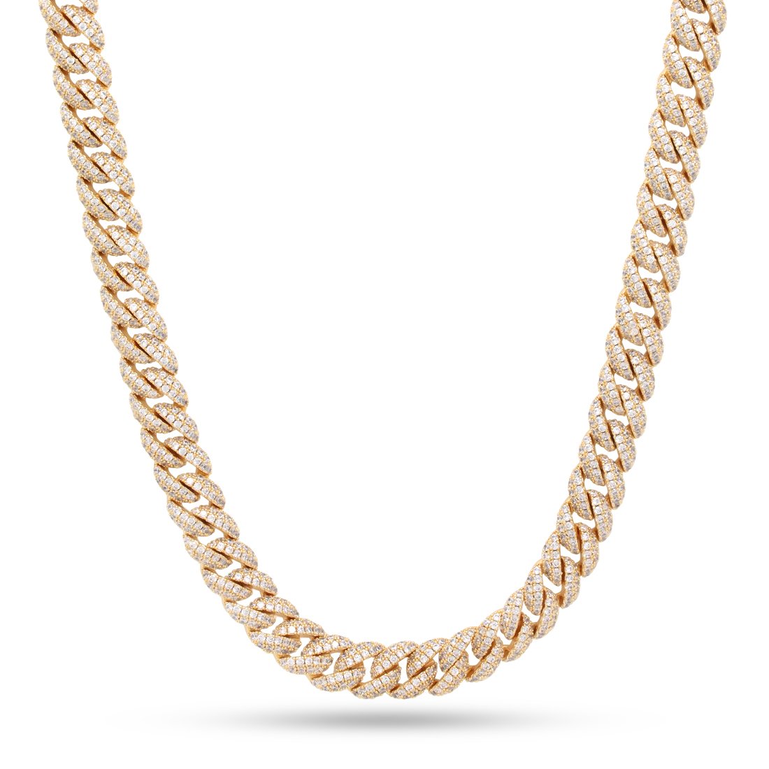 10mm Iced Miami Cuban Link Chain in Gold Plated / 14K Gold / 18" by King Ice