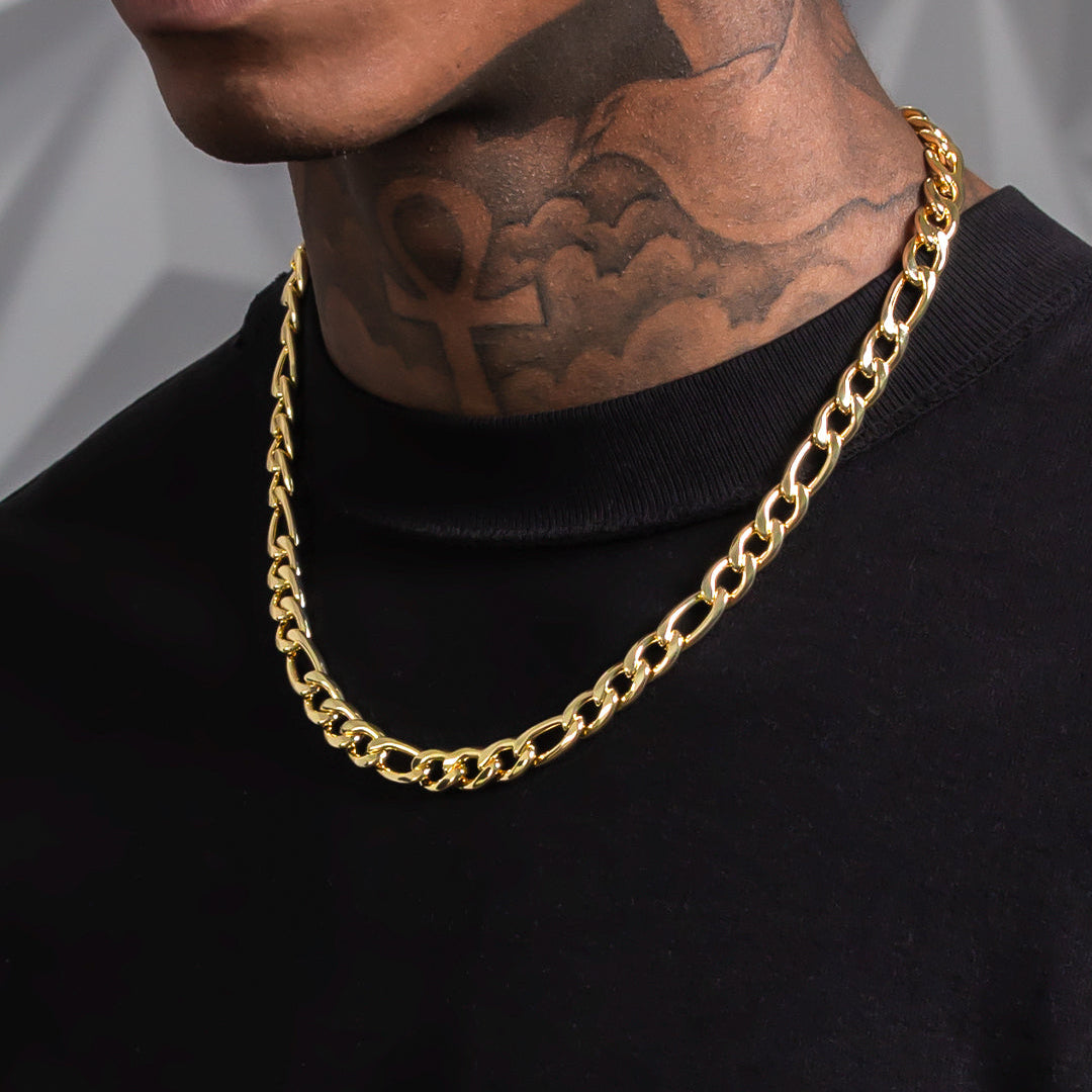 10mm Italian Figaro Chain  in  by King Ice