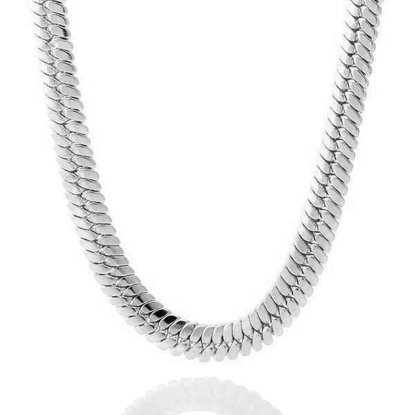 10mm Thick Herringbone Chain in Gold Plated / White Gold / 18" by King Ice