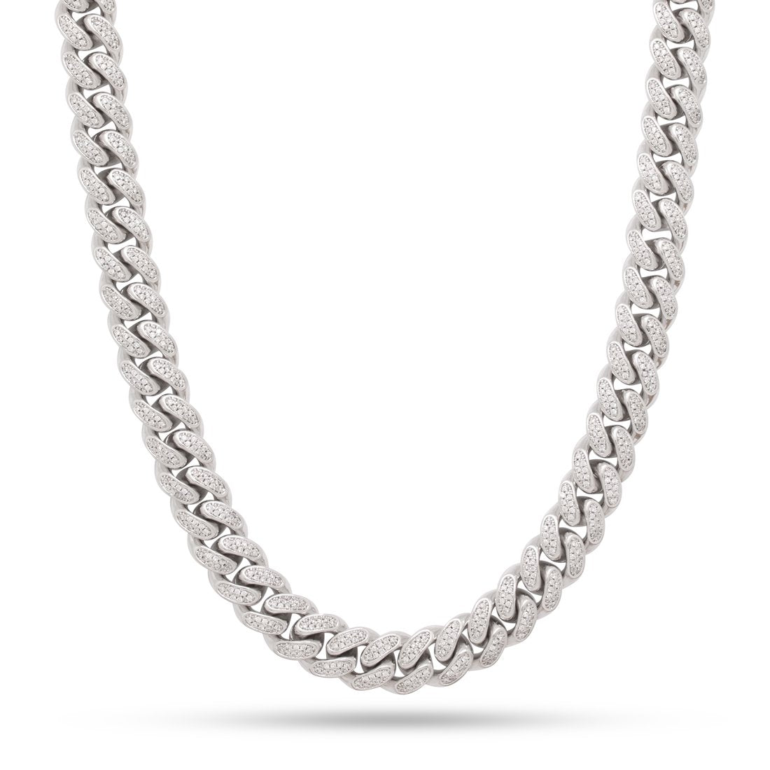 12mm Iced Miami Cuban Link Chain in Gold Plated / White Gold / 18" by King Ice