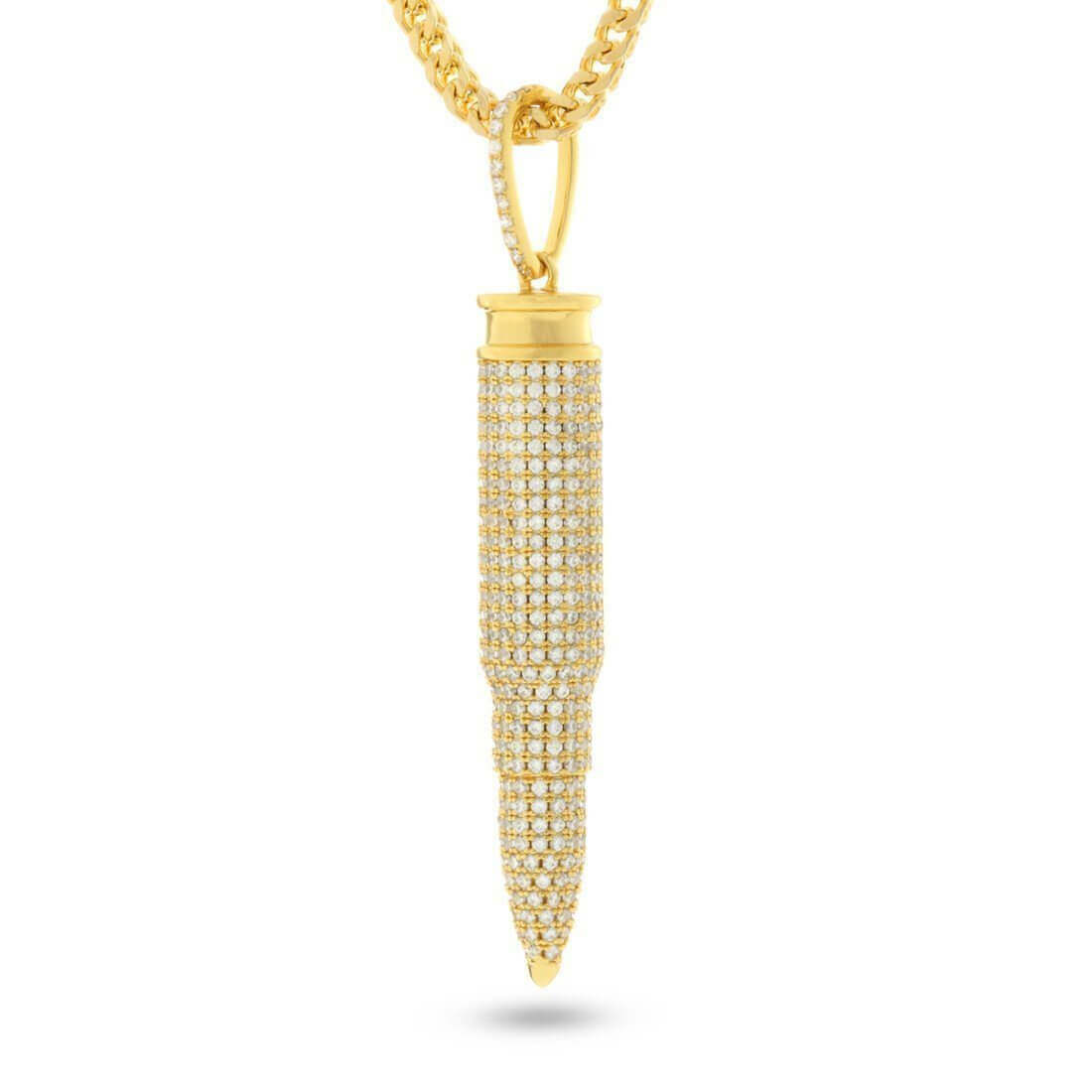 .223 Caliber Bullet Necklace in 14K Gold / 2" by King Ice