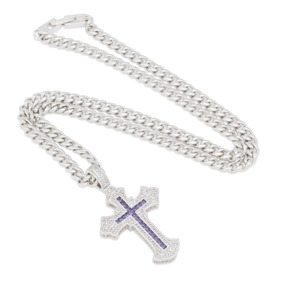 Fleur de Lis Cross Necklace in by King Ice