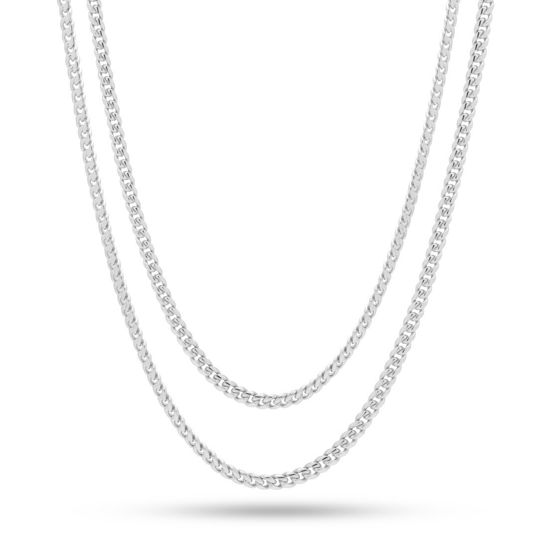 3mm Miami Cuban Link Chain Choker Set in Gold Plated / White Gold / 18"/20" by King Ice