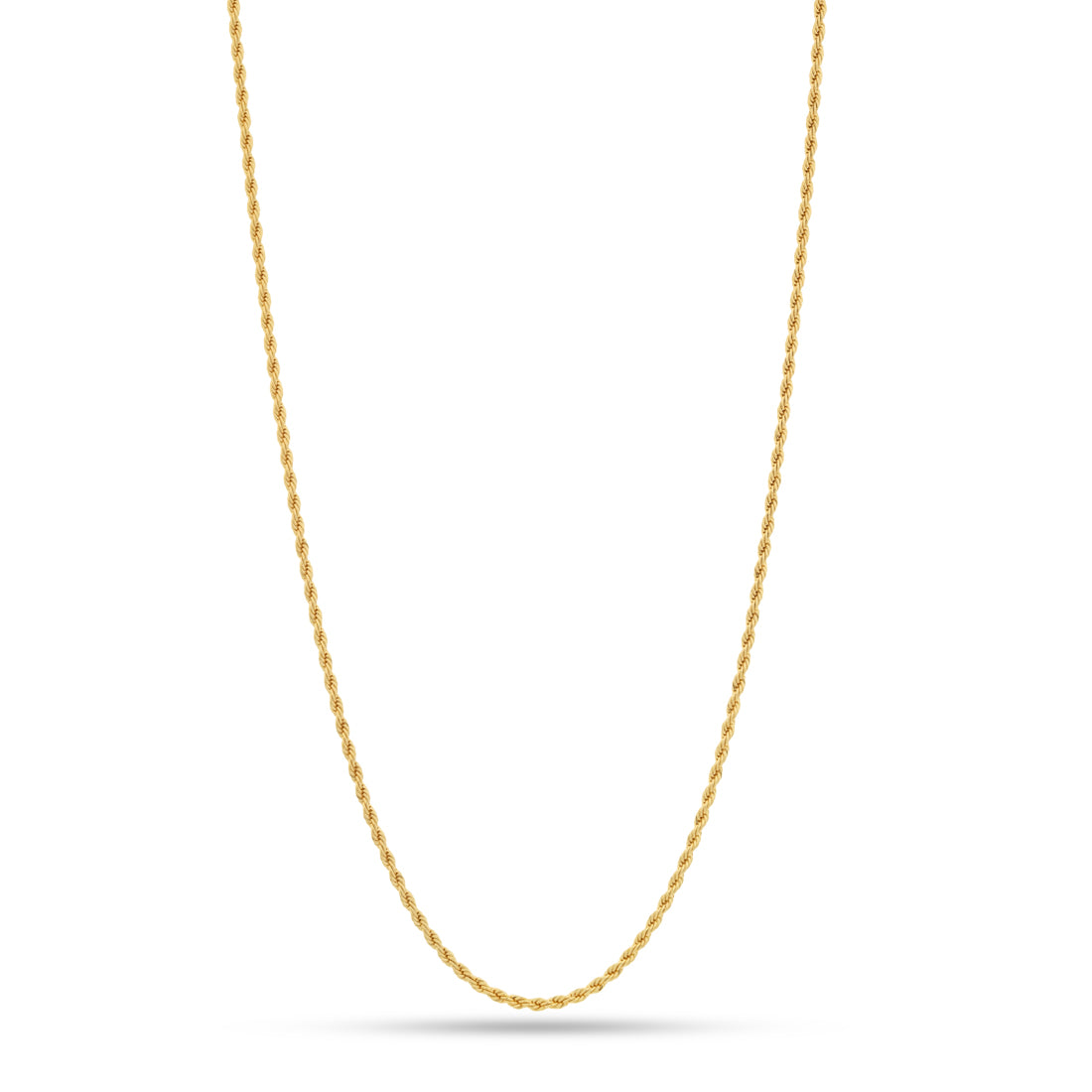 3mm Rope Chain in Gold Plated / 14K Gold / 16" by King Ice
