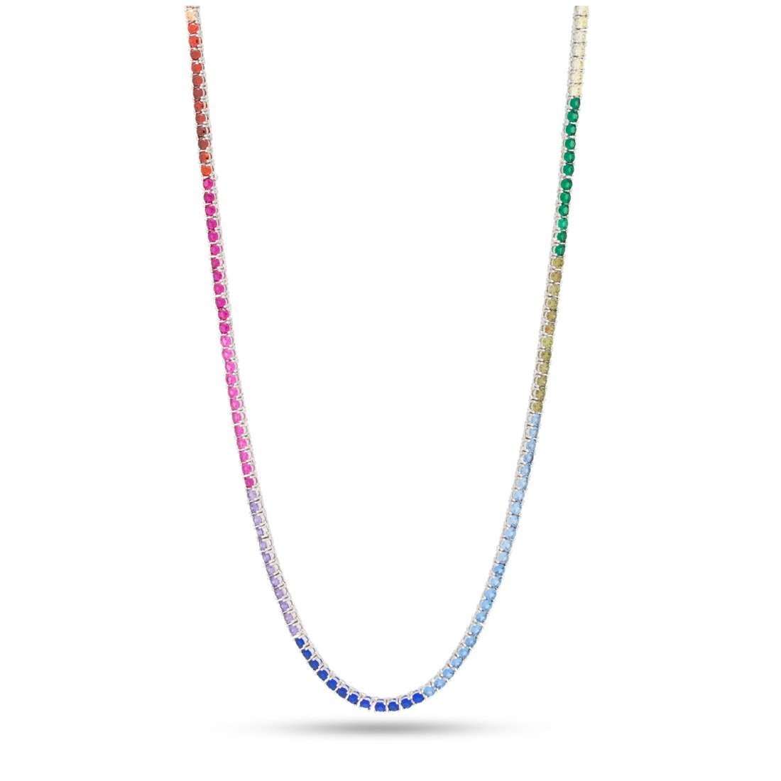 3mm Spectrum Tennis Chain in Gold Plated / White Gold / 16" by King Ice