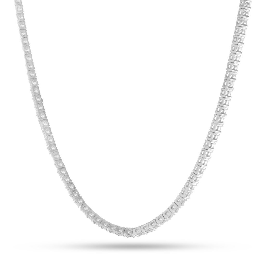 3mm Tennis Chain in Sterling Silver / White Gold / 20" by King Ice