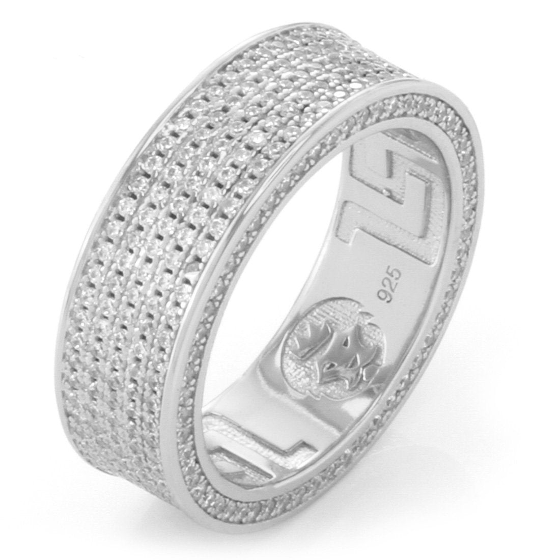 5-Row Infinity Ring in Sterling Silver / White Gold / 7 by King Ice