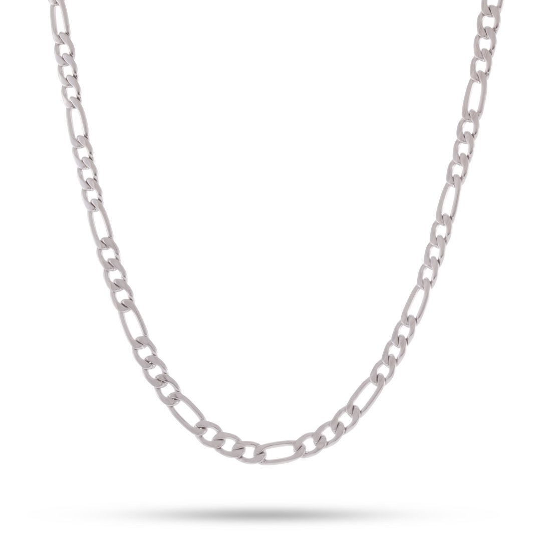 5mm Figaro Chain in Gold Plated / White Gold / 18" by King Ice