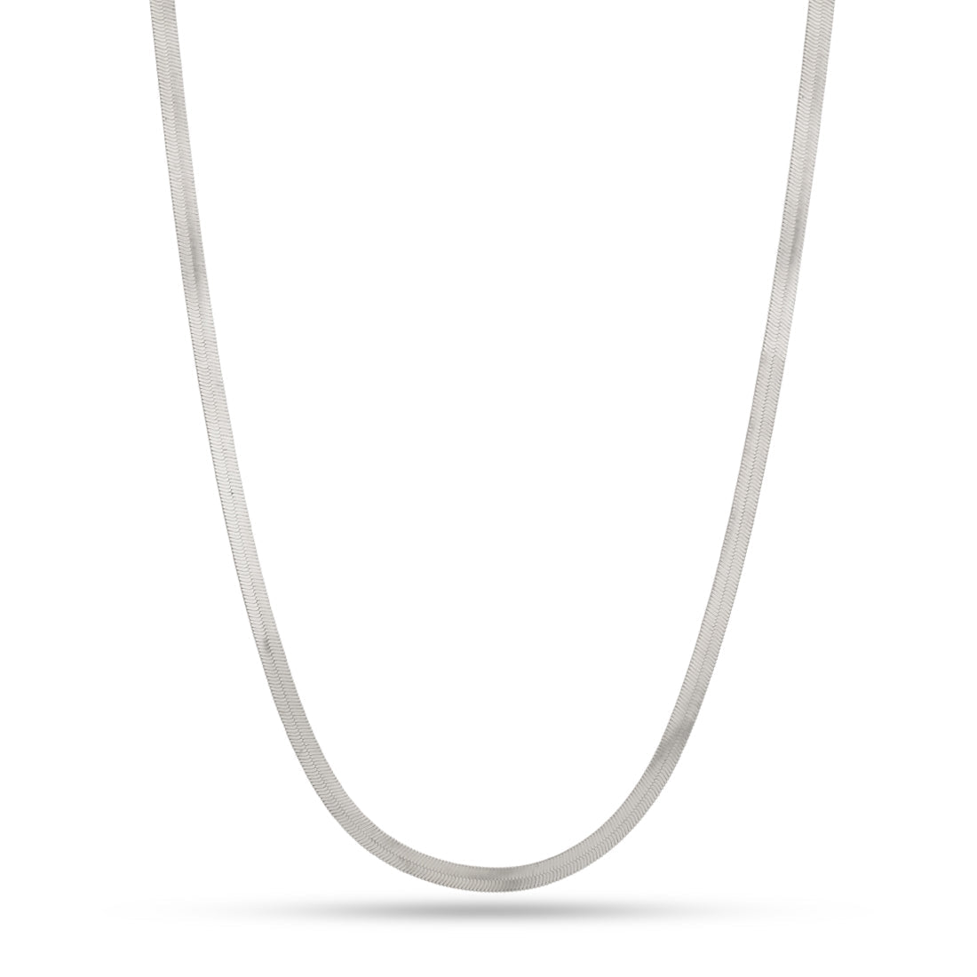 5mm Thick Herringbone Chain in White Gold / 18" by King Ice