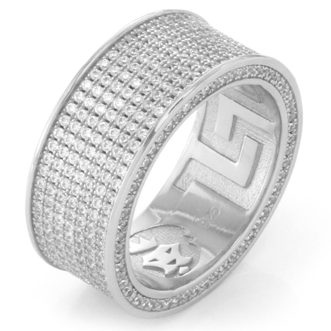 7-Row Infinity Ring in Sterling Silver / White Gold / 7 by King Ice