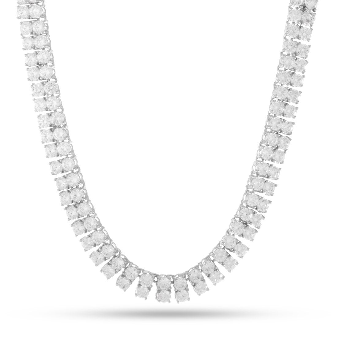 8mm Double-Row Tennis Chain  in  Gold Plated / White Gold / 18" by King Ice