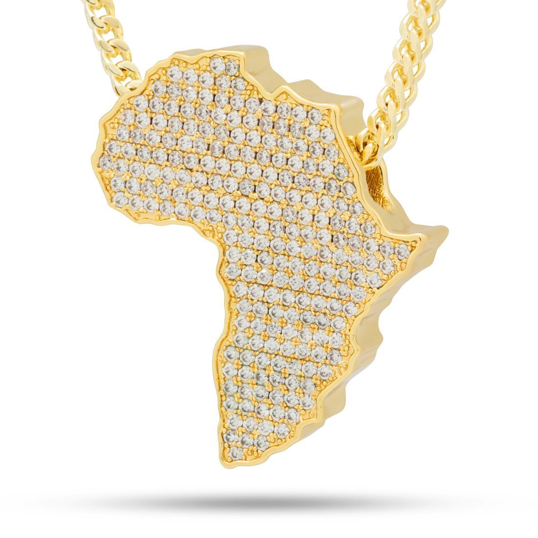 Africa Necklace in 14K Gold / 1.6" by King Ice