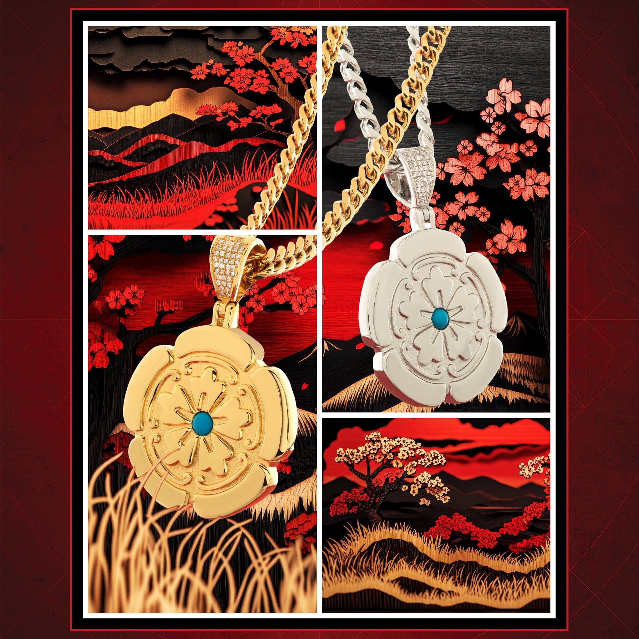 Assassin's Creed x King Ice - Lotus Necklace in by King Ice
