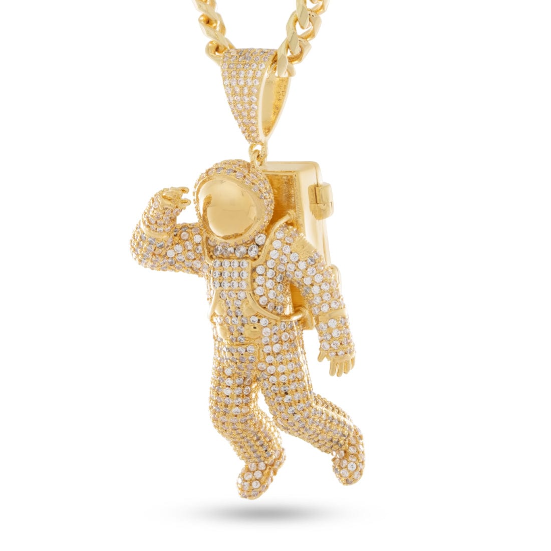 Astronaut Necklace in 14K Gold / 2.6" by King Ice