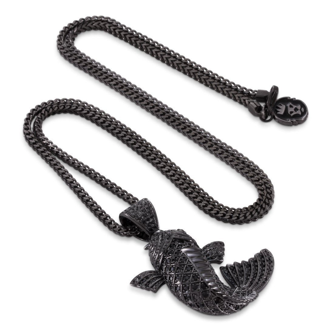 Black Gold Utsurimono Koi Fish Necklace in Black Gold / 2.1" by King Ice