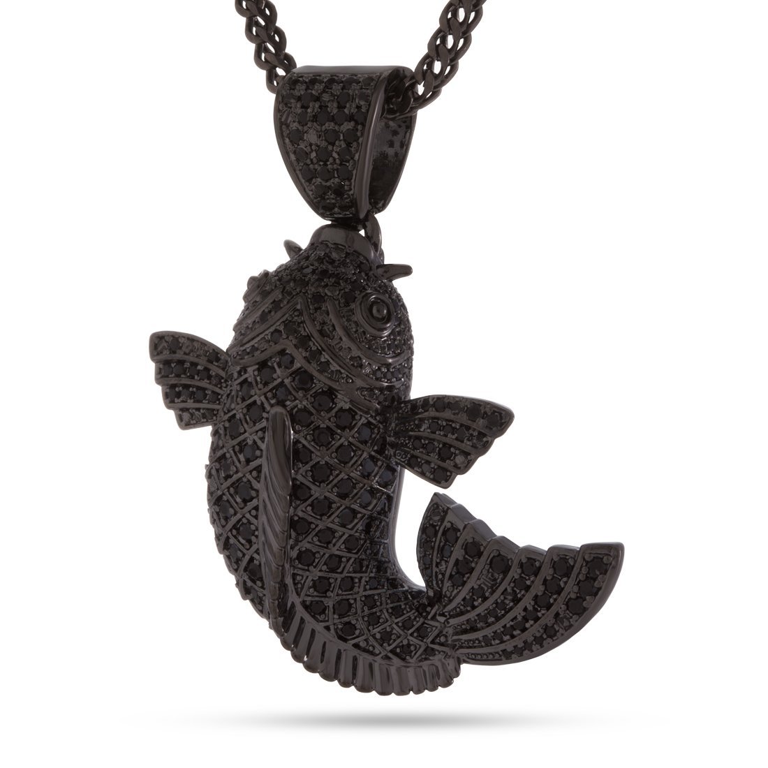 Black Gold Utsurimono Koi Fish Necklace in Black Gold / 2.1" by King Ice