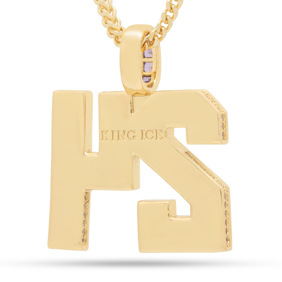 Black Mamba Classic Number 24 Necklace in 14K Gold / 1.7" by King Ice