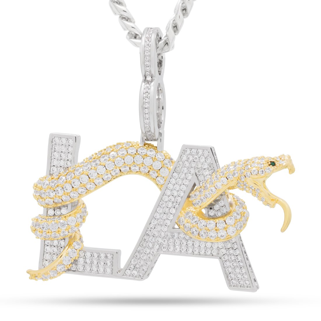 Black Mamba LA Necklace in White Gold / 2.7" by King Ice