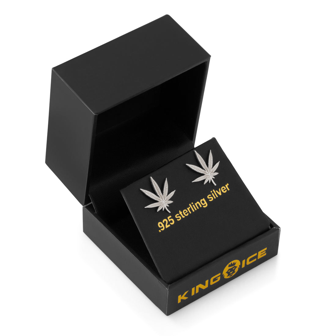 Cannabis Leaf Stud Earrings in by King Ice