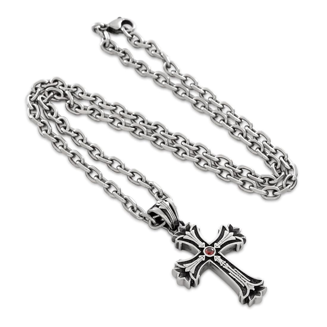 Cross Your Heart Necklace  in  2" by King Ice