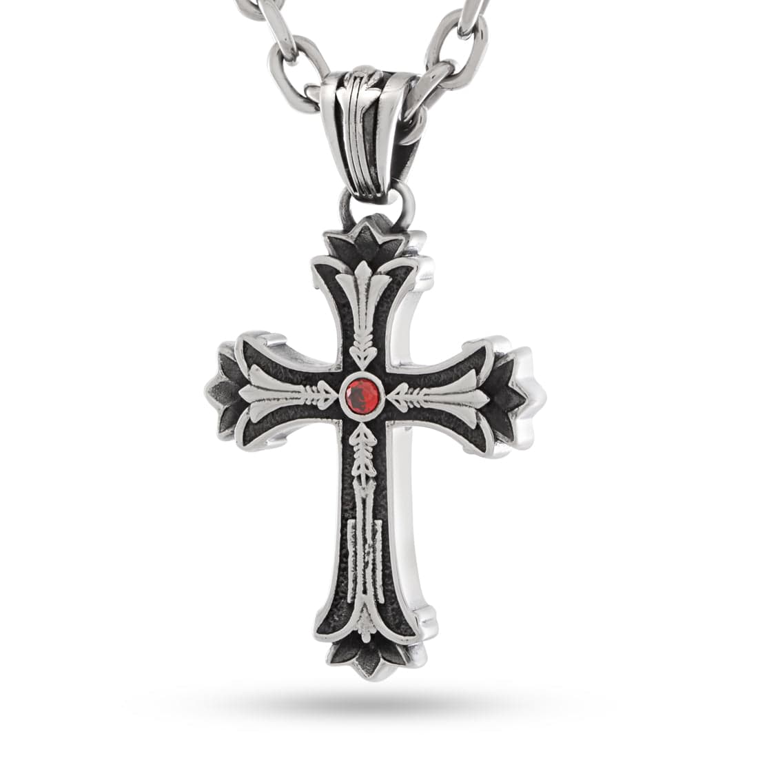 Cross Your Heart Necklace  in  2" by King Ice