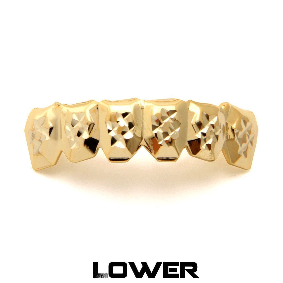 Diamond Cut Grillz in 14K Gold / Bottom by King Ice