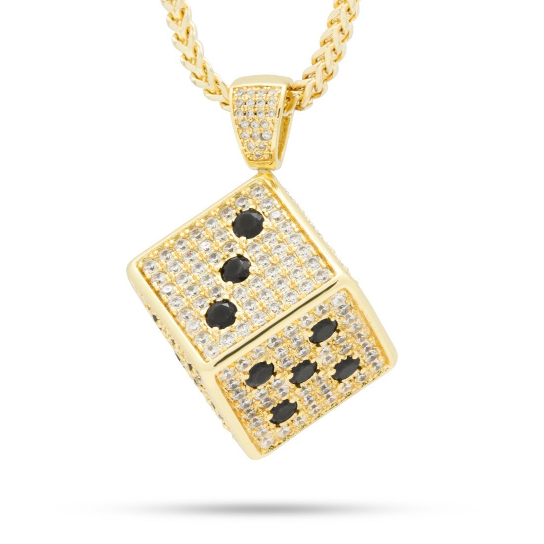Dice Necklace in 14K Gold / 1.7" by King Ice