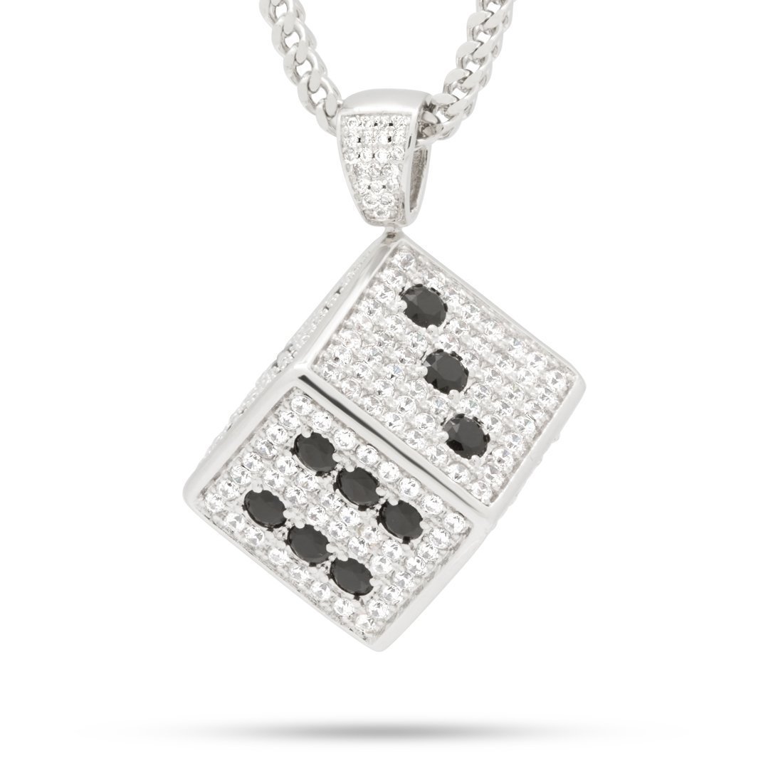 Dice Necklace in White Gold / 1.7" by King Ice
