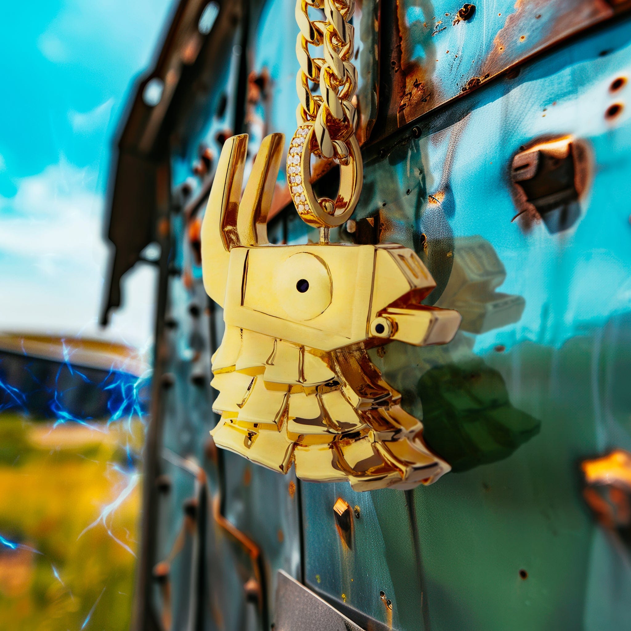 Fortnite x King Ice - Mythic Prized Llama Necklace  in  14K Gold / 1.6" by King Ice