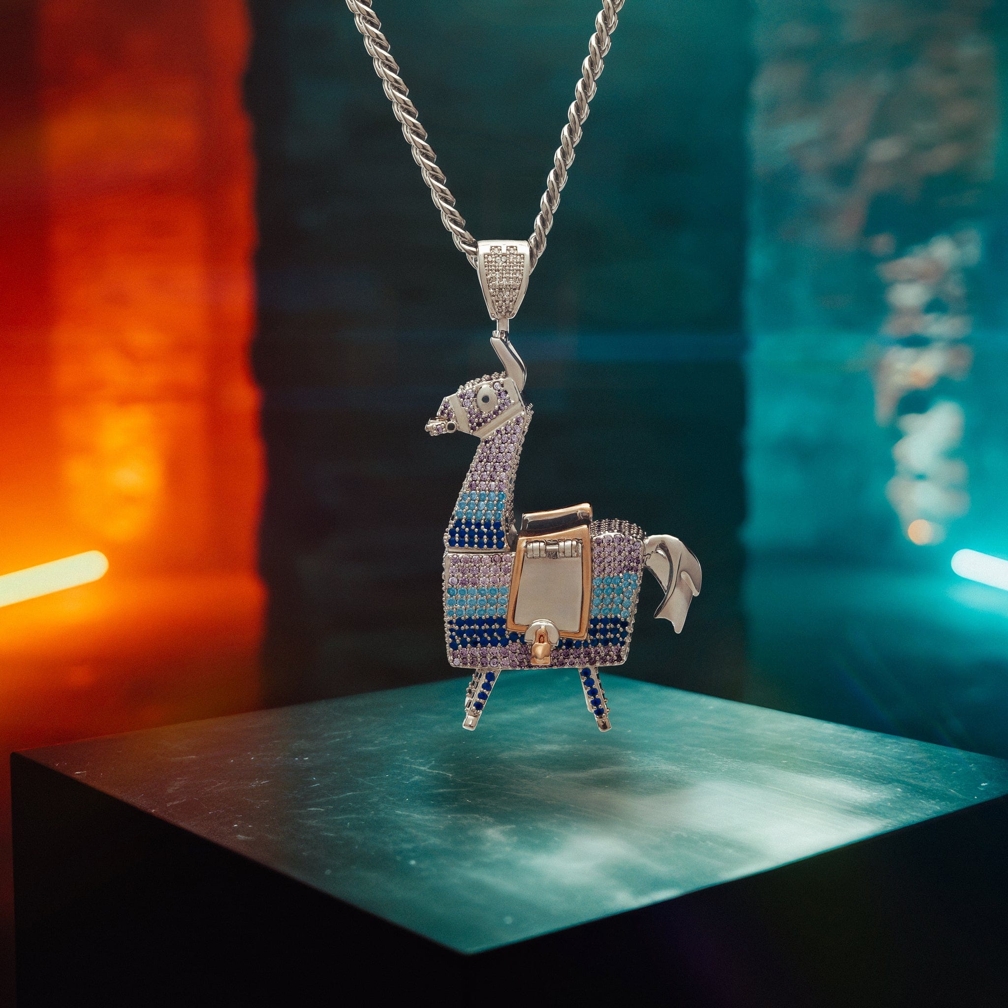 Fortnite x King ice - Supply Llama Stash Necklace  in  3" by King Ice