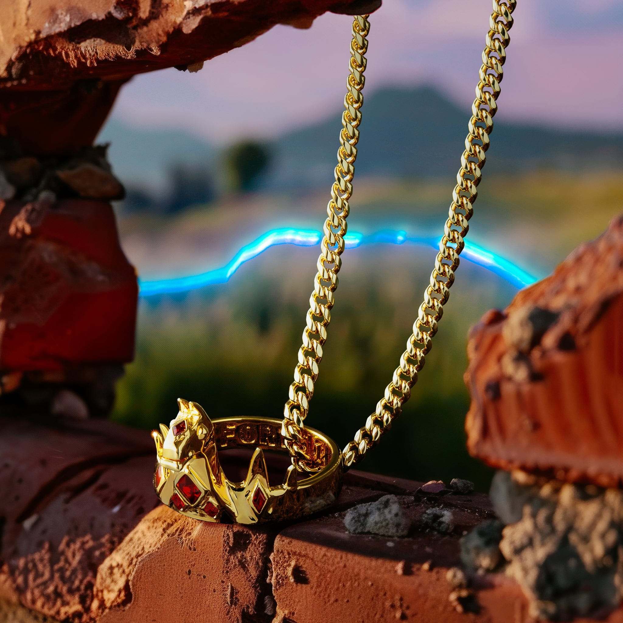 Fortnite x King Ice - Victory Crown Necklace in 14K Gold / 1.5" by King Ice