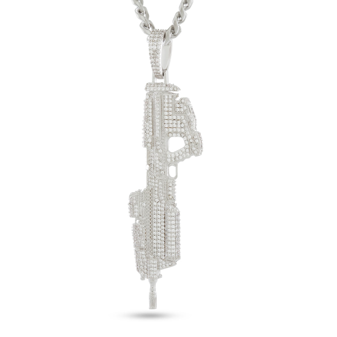 Halo x King Ice - MA5C Assault Rifle Necklace in White Gold / 3" by King Ice