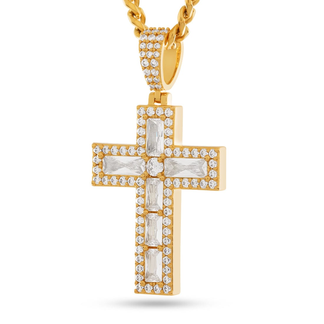 Holdfast Cross Necklace  in  18K Gold by King Ice