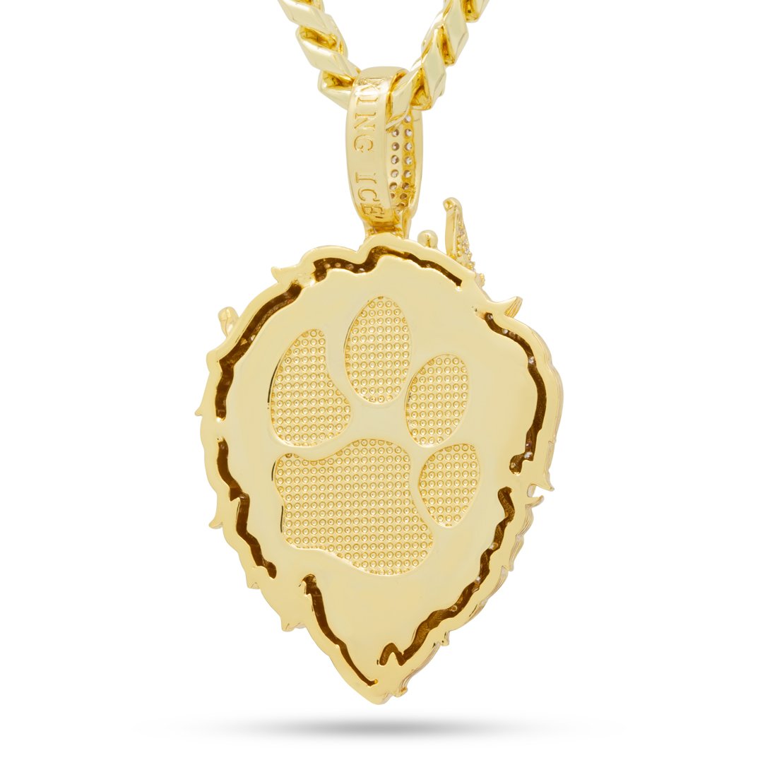 Iced Classic Roaring Lion Necklace in by King Ice