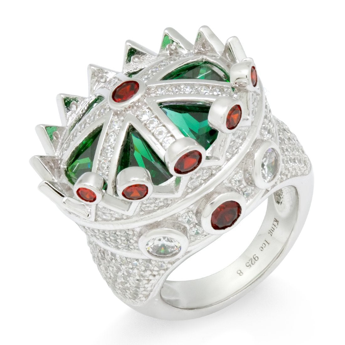 Iced Crown Ring in Gold Plated / White Gold / 7 by King Ice