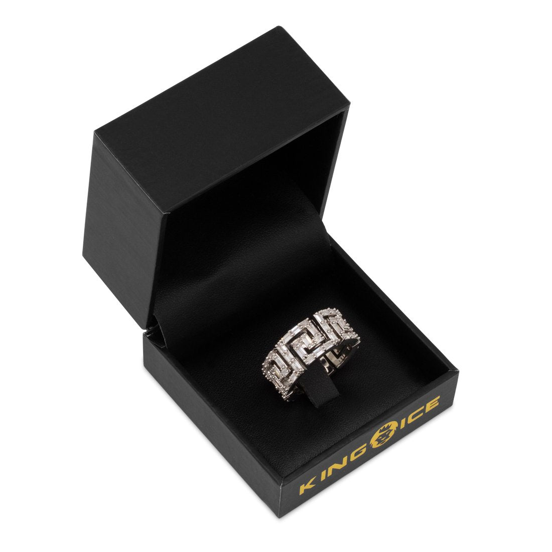 Iced Greek Key Ring in by King Ice