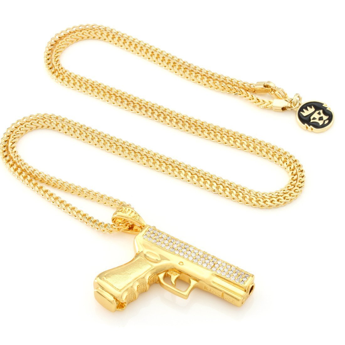 Iced Handgun Necklace in by King Ice