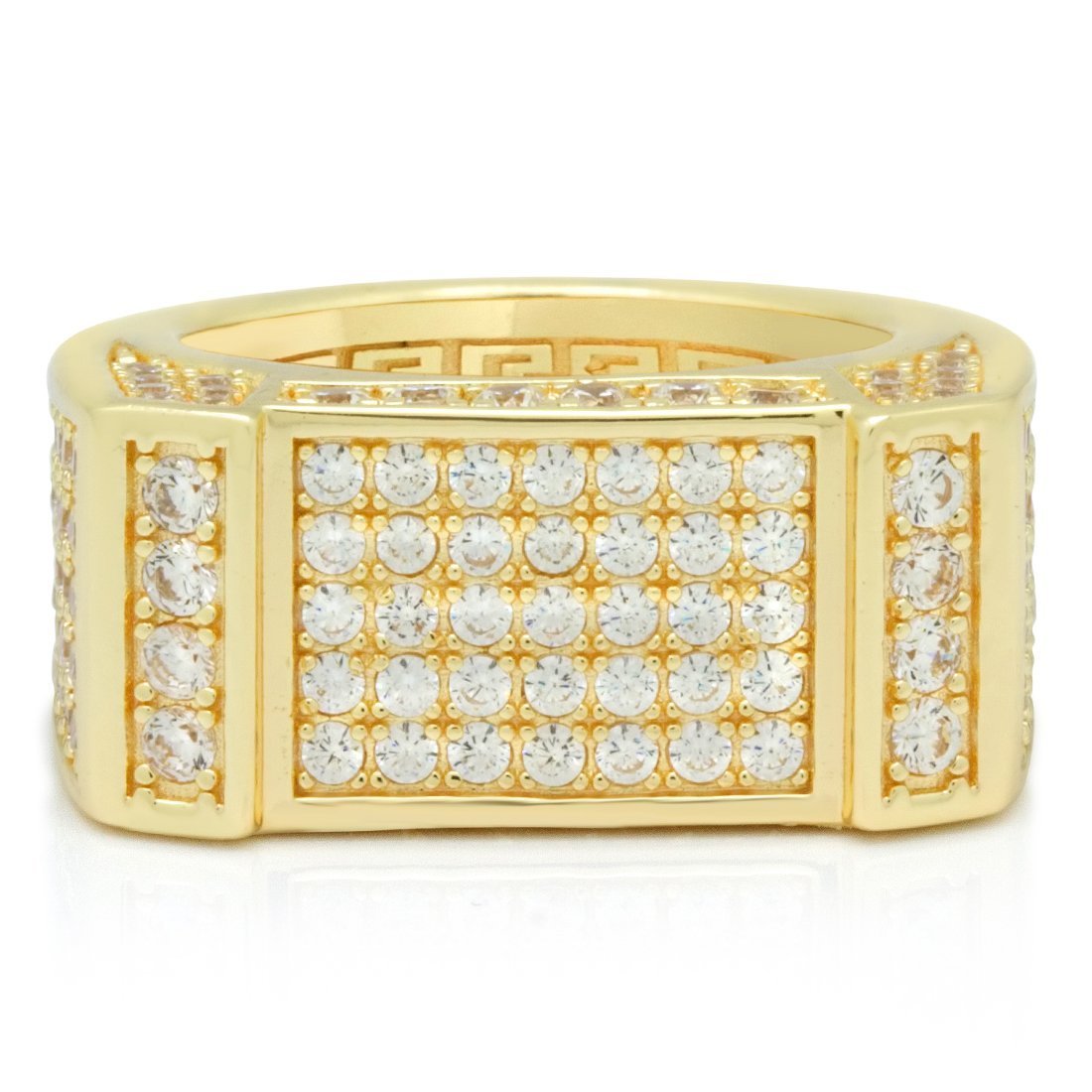 Iced Rectangle Ring  in  by King Ice