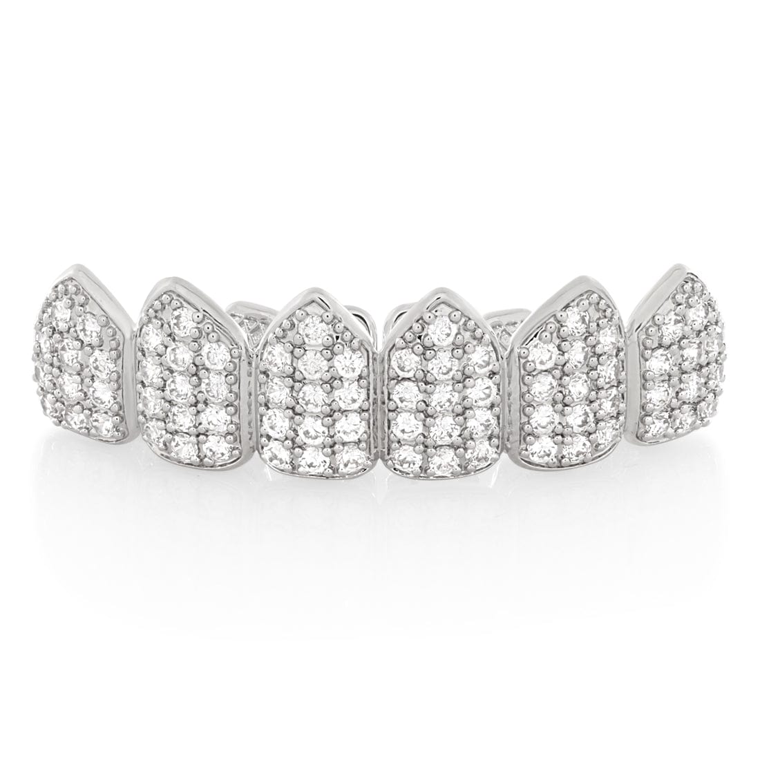 Iced Studded Grillz in White Gold / Top by King Ice