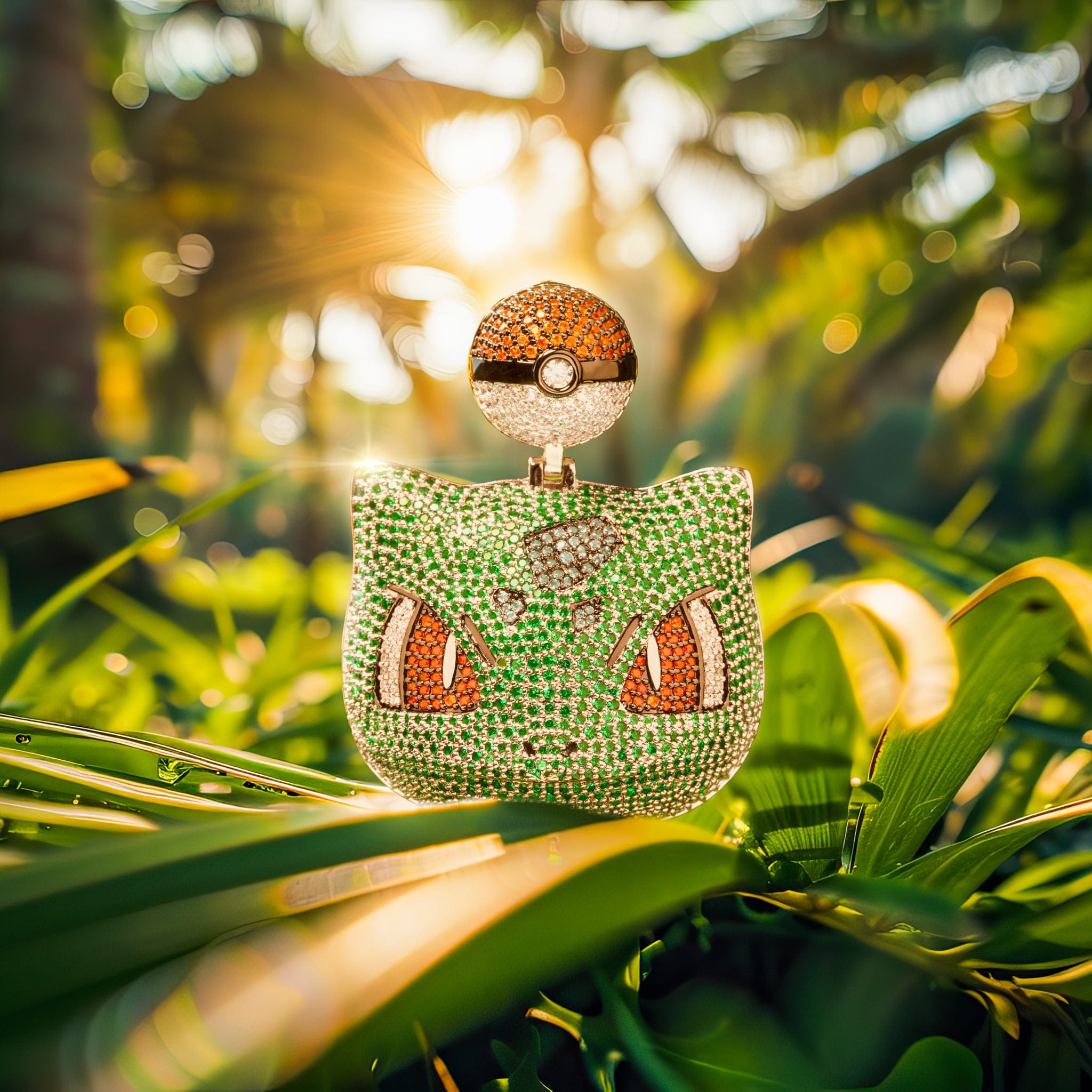 King Ice | Pokémon - Bulbasaur Necklace in 14K Gold / 2" by King Ice