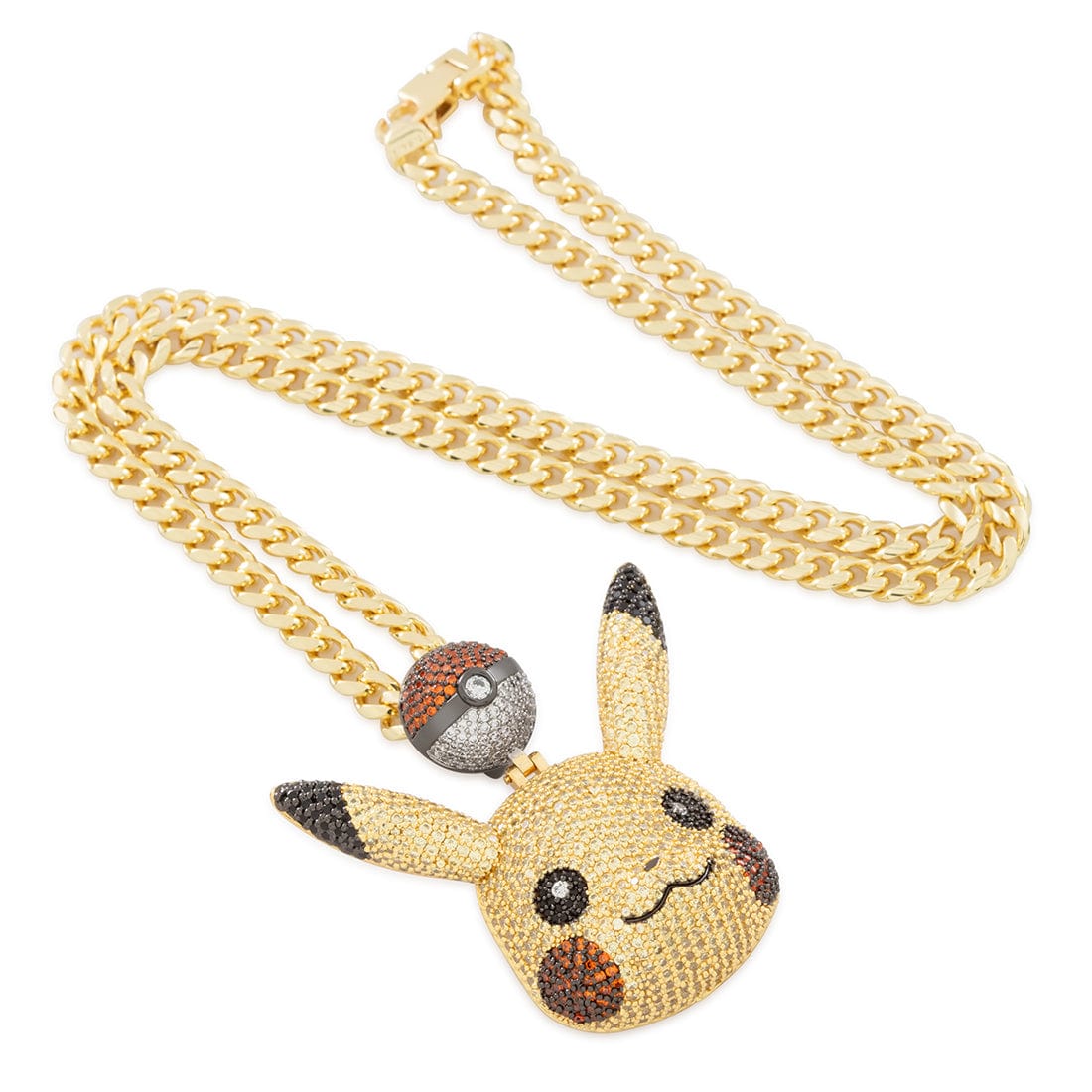 King Ice | Pokémon - Pikachu Necklace in 14K Gold / 1.9" by King Ice