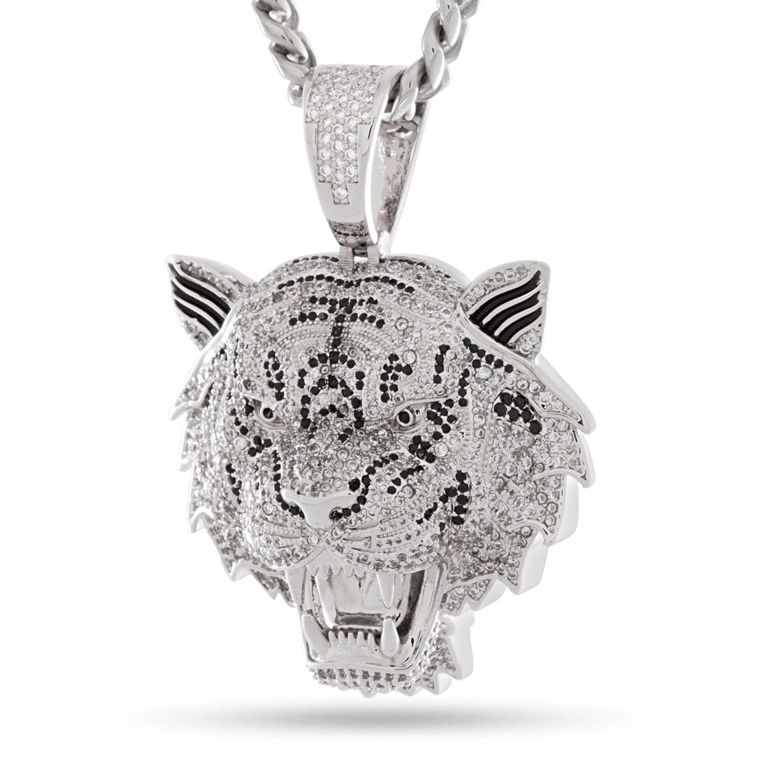 Leif Tiger Necklace in White Gold by King Ice