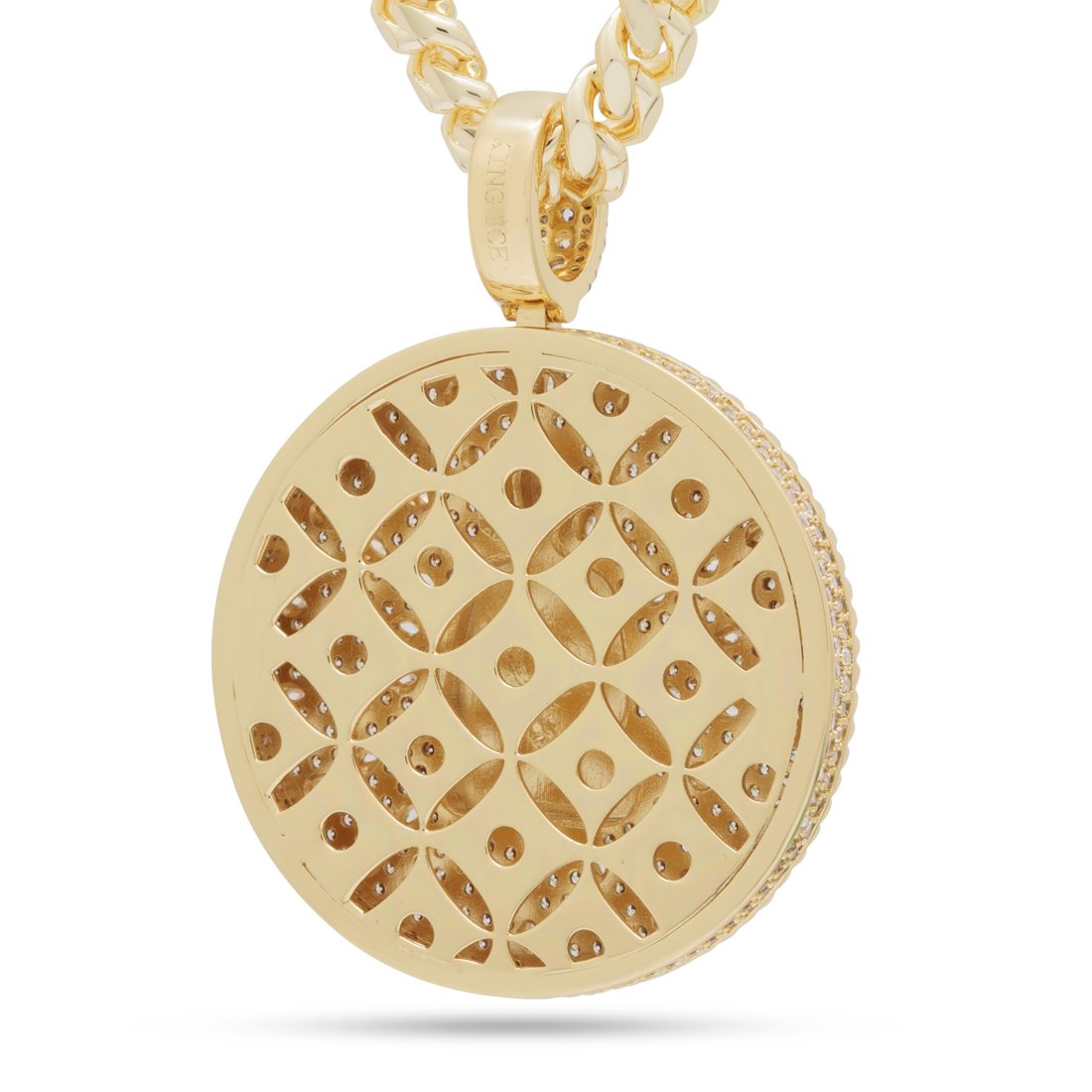 Meditating Buddha Necklace in 14K Gold / 2.5" by King Ice