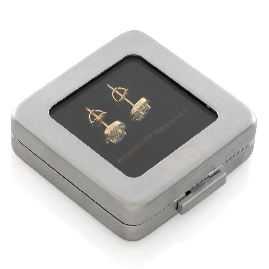 Moissanite Halo Brilliant-Cut Stud Earrings in by King Ice