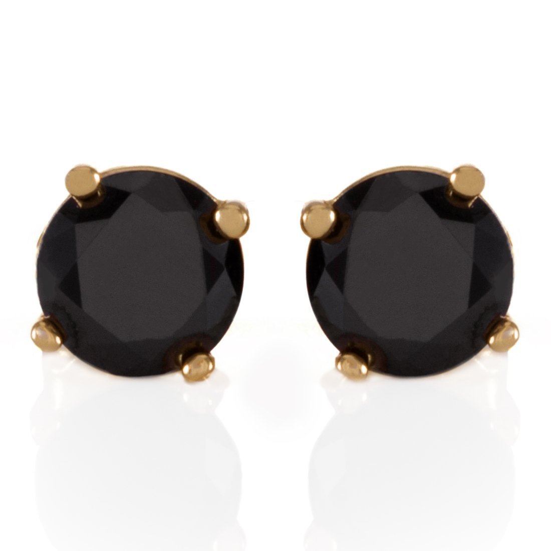 Onyx Brilliant-Cut Stud Earrings  in  by King Ice