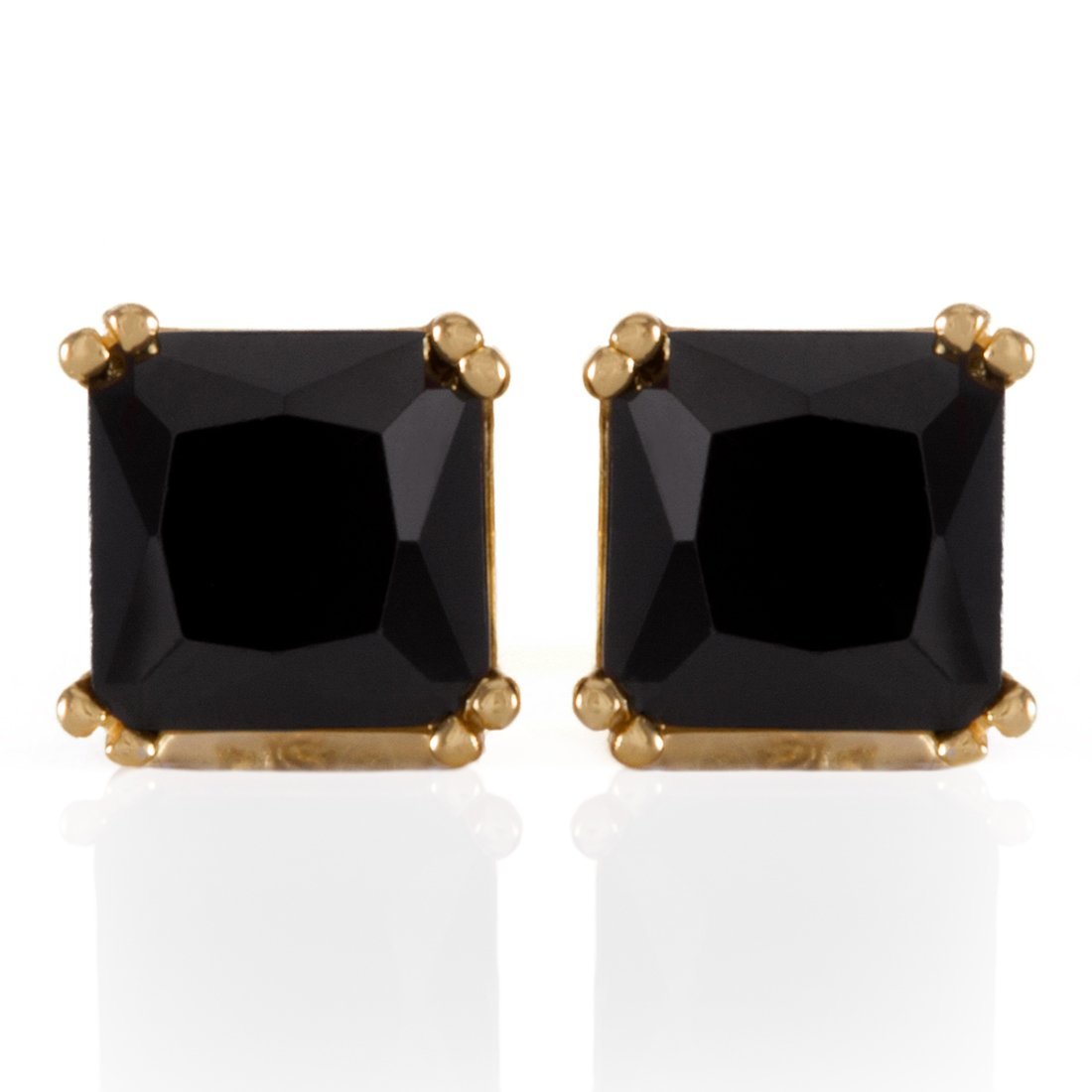 Onyx Princess-Cut Stud Earrings in by King Ice