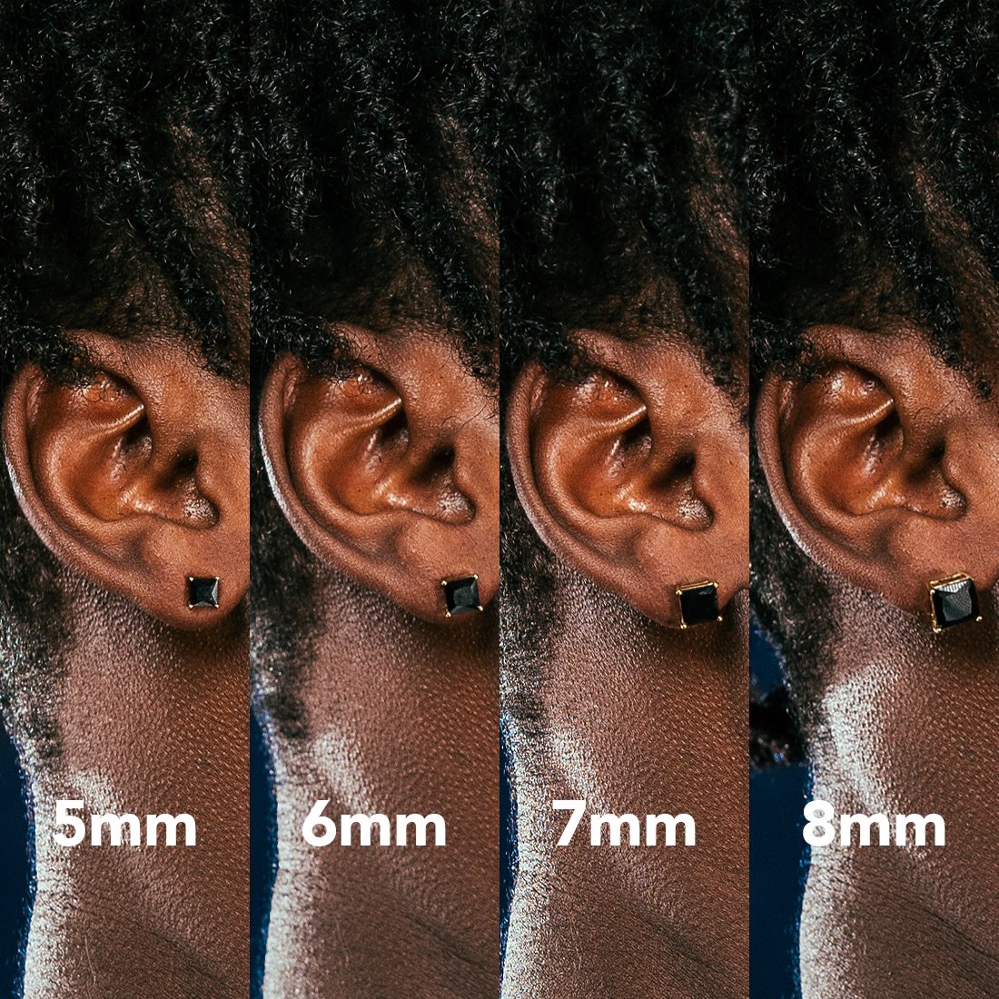 Onyx Princess-Cut Stud Earrings in by King Ice