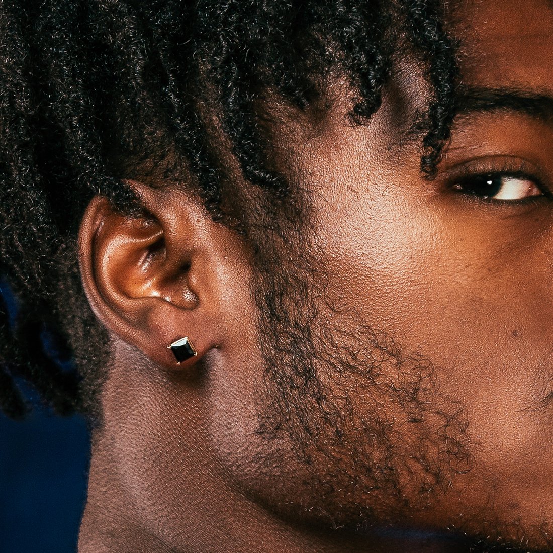 Onyx Princess-Cut Stud Earrings in by King Ice