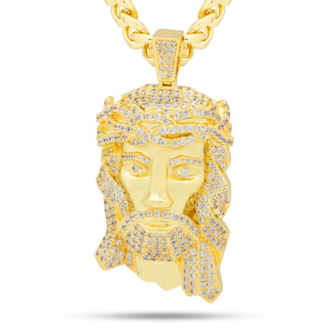 Our Savior Necklace in 14K Gold / 2.5" by King Ice